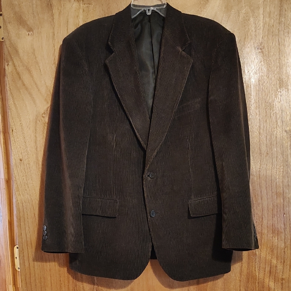 Hunt Valley Gentleman's Clothing Corduroy Blazer Brown 100% Cotton Classic 40R